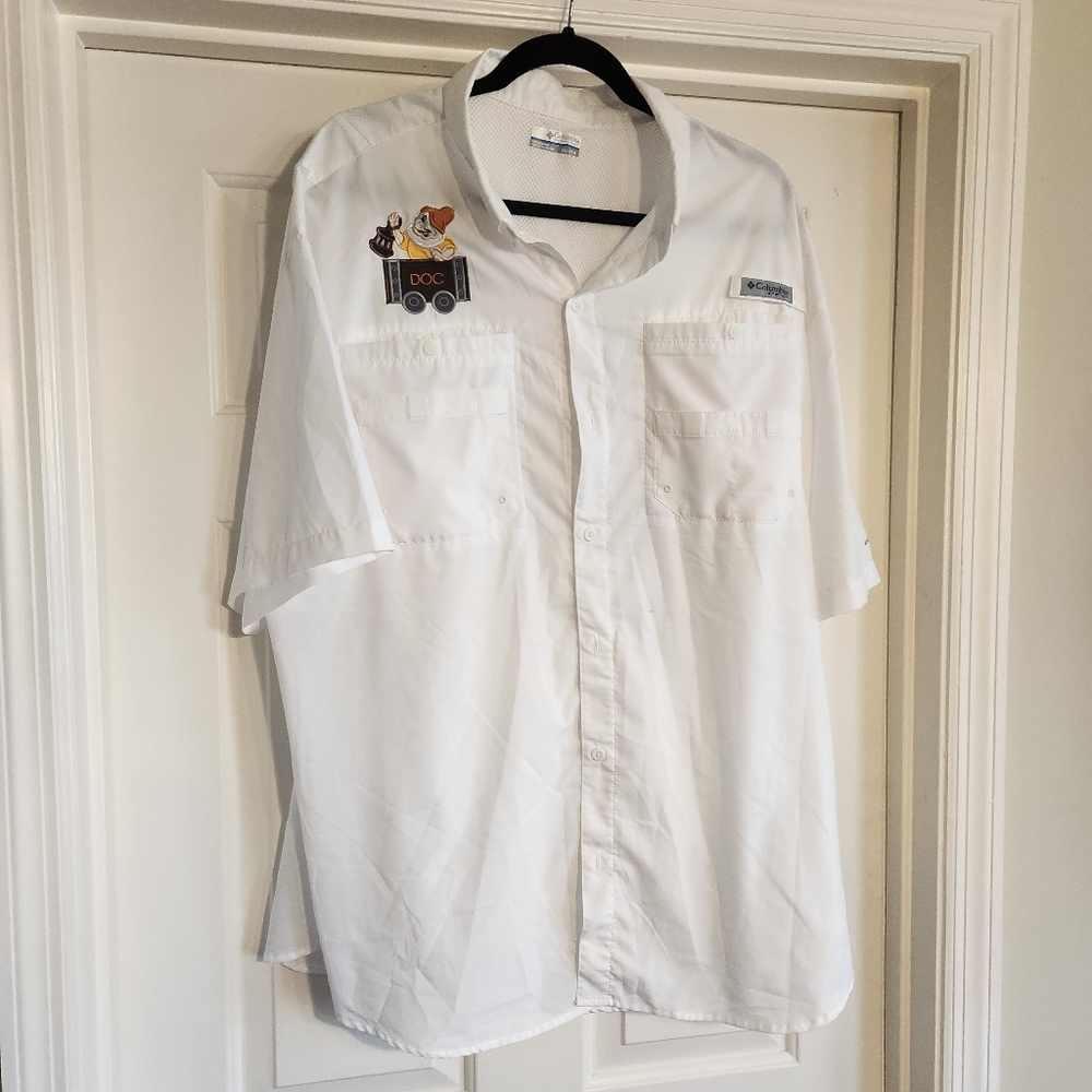 Columbia Men's PFG Tamiami  short-sleeve fishing shirt  custom DOC Disney XXL